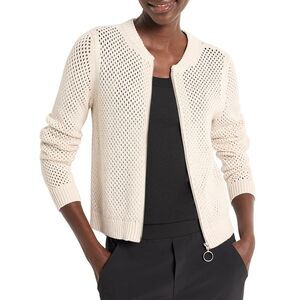 Nic+Zoe Womens Nic + Zoe Zip Front Mesh Cardigan